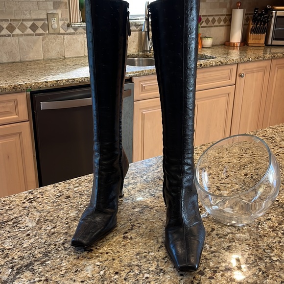 Giuseppe Zanotti Genuine Ostrich Boots -Silver heel - Black - Picture 17 of 17